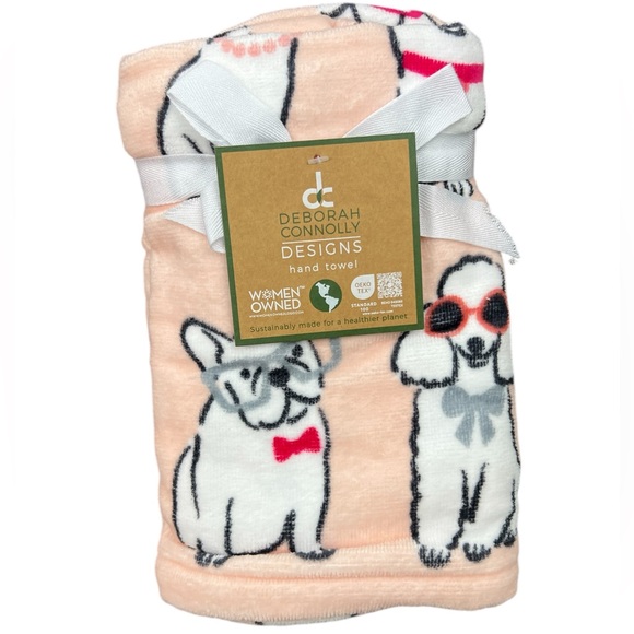 Deborah Connelly  - ‘Mixed Dogs - glasses’ bath towel set. NWT. Firm! - Picture 3 of 4